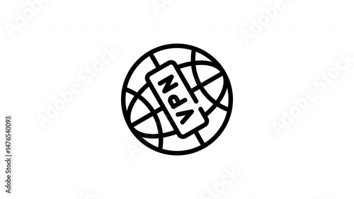 icon line motion graphic vpn connection