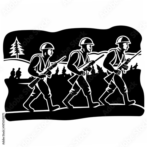  infantry soldiers advancing