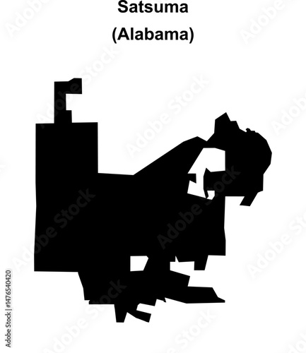 Satsuma (Alabama) blank outline map