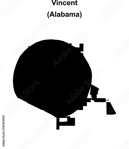 Vincent (Alabama) blank outline map