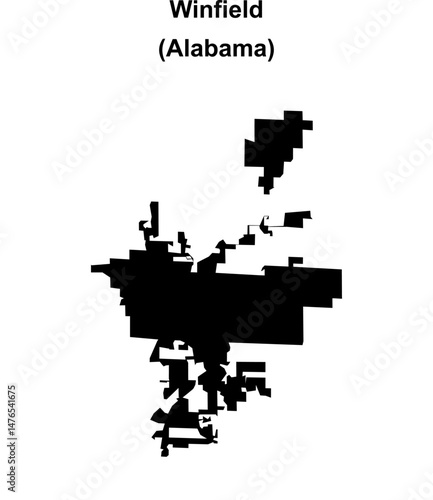 Winfield (Alabama) blank outline map