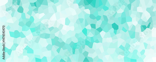 light azure and white Broken Stained Glass Background with White lines Voronoi diagram background. Abstract Polished wall stone terrazzo flooring or marble with randomly distributed geometric shapes.