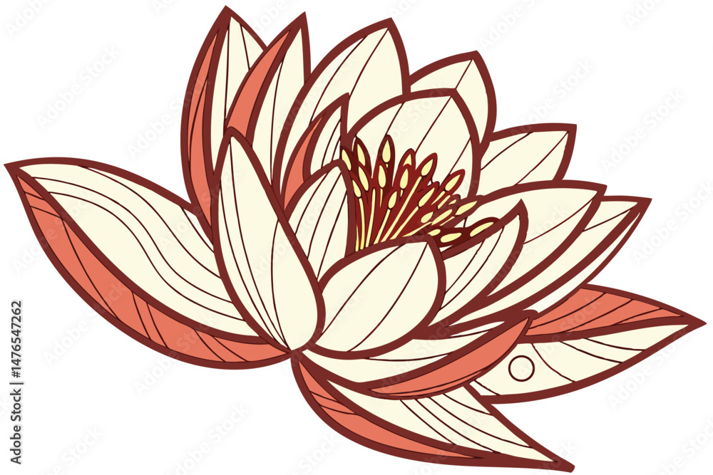 Fototapeta premium 93 lotus flower, 3d rendering, wood texture, symmetry, abstract art, digital art, minimalist design, intricate details, warm tones, bold colors, layered petals