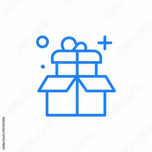 open gift box surprise icon sign vector