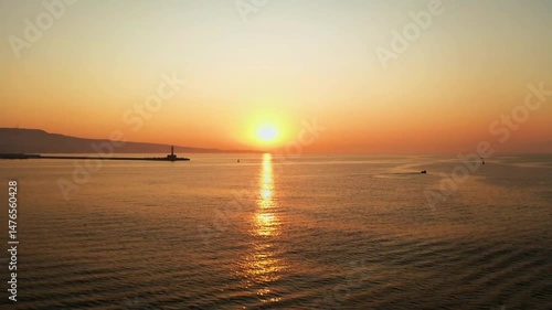 Sunrise Lighthouse Seascape.