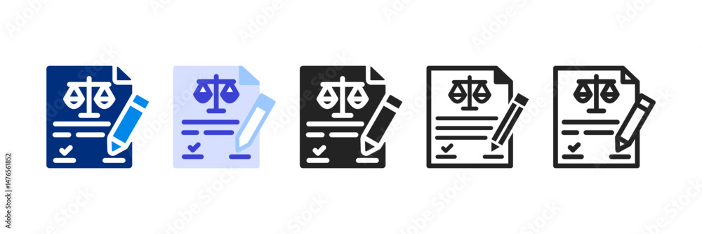 Fototapeta premium Contract Icon Set Different Style Collection