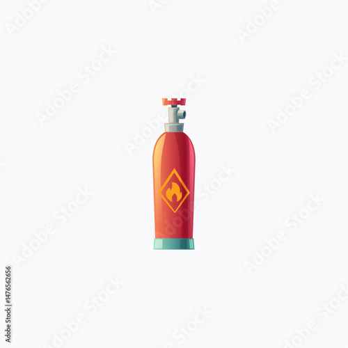  Gas Fire Cylinder Tank icon logo flat vector desig