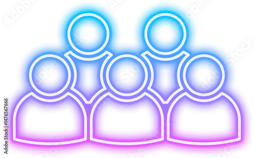 Neon Business People Icon Sign