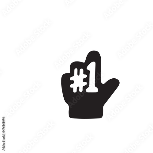 Hand symbol with number one