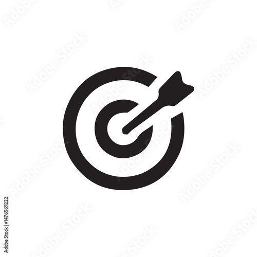 Target icon with arrow hitting bullseye