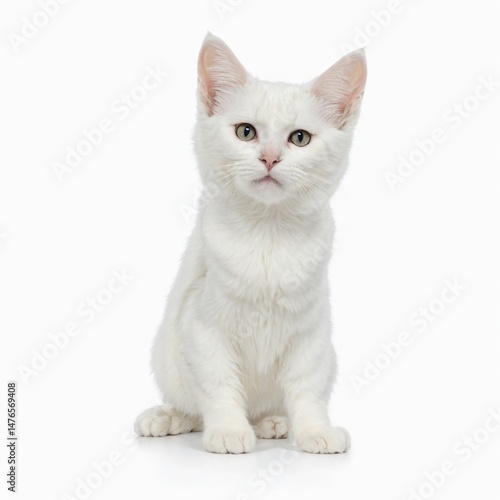 White kitten isolated on white