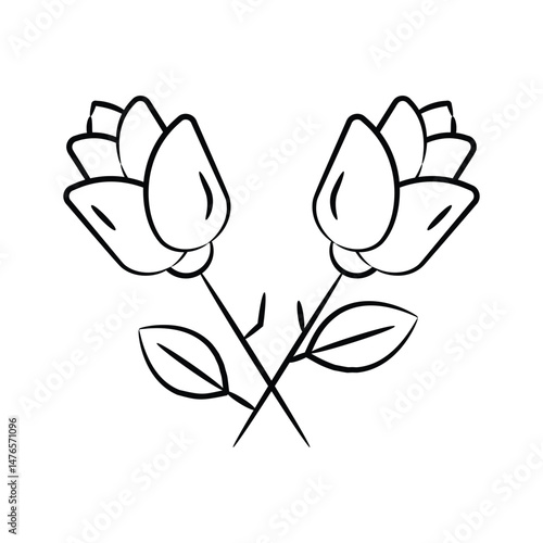 Catch a sight of this amazing doodle roses icon
