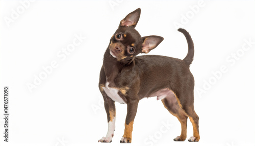 首をかしげるチワワ