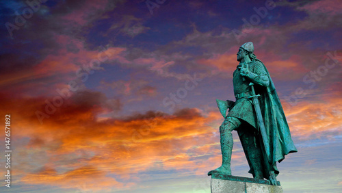 Photos Statue of Leif Erikson .the Viking in Reykjavík, Iceland