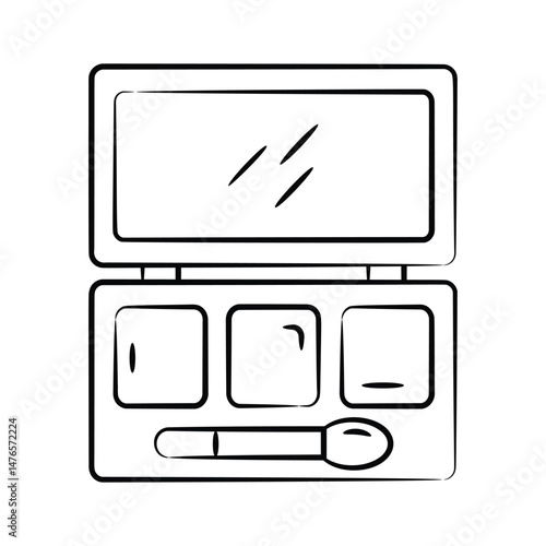 Creatively designed hand drawn icon of eyeshadow kit