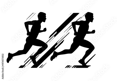 A badge featuring the silhouette of a sprinter is a symbol for marathon running clubs, jogging races, and speed sprint competitions in the realm of sports