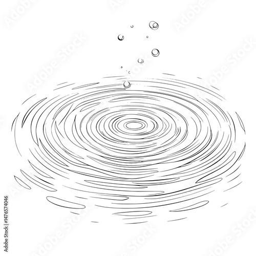Circle waves and concentric rounds form on the surface of a dairy cream product, like yogurt or lotion, when a realistic drop falls onto it, generating a milk ripple that can be applied to a beverage