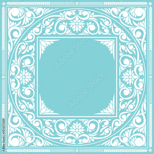 Monochrome vintage decorative ornate label design card