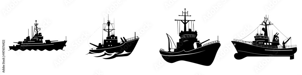 The modern icon of a battleship silhouette is available for use as a symbol or sign, representing warships The modern icon of a battleship silhouette is available for use as a symbol or sign, representing warships