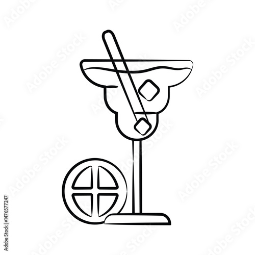 A doodle style icon of cocktail, ready for premium use
