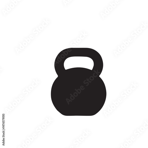Solid black kettlebell icon