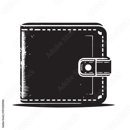 Wallet Silhouette line art vector illustration on white background
