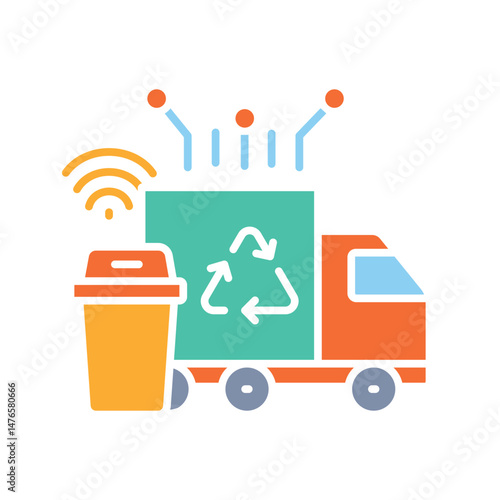 Urban safety management color flat icon.
