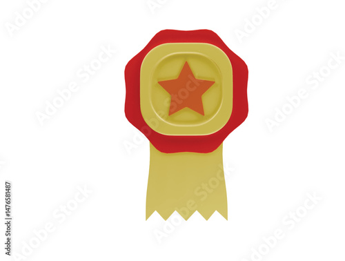 star badge icon 3d illustration render