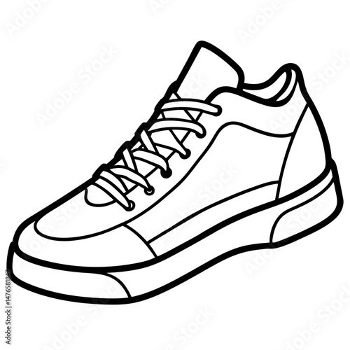Black Basketball Shoes Silhouette Vector on White Background