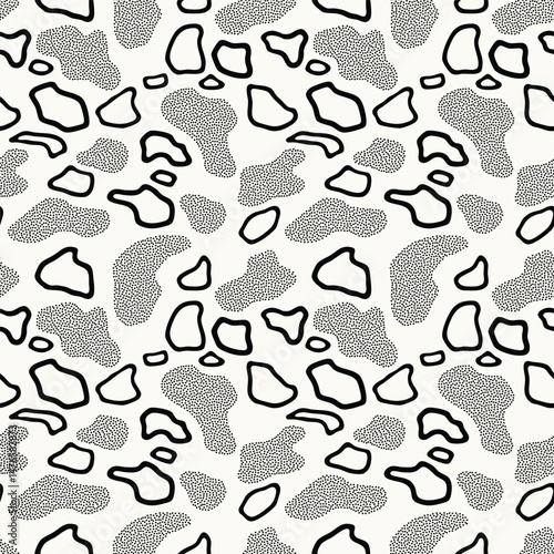 Vector seamless pattern. Modern stylish texture with natural grid. Repeating abstract background. Monochrome smooth trellis. Contemporary graphic design.	