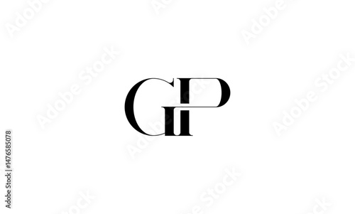 GP initial letter, monogram logo