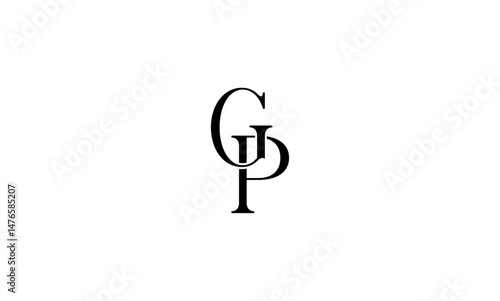 GP initial letter, monogram logo