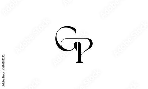 GP initial letter, monogram logo
