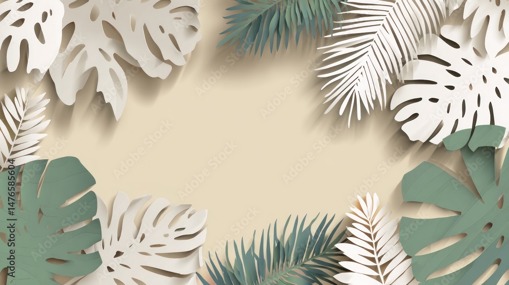Naklejka premium Tropical leaf design (1)