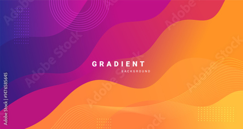 Vibrant gradient waves background with flowing abstract elements