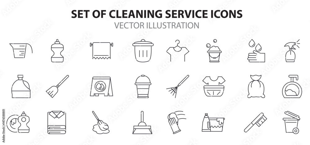 Cleaning services icon set Cleaning services icon set