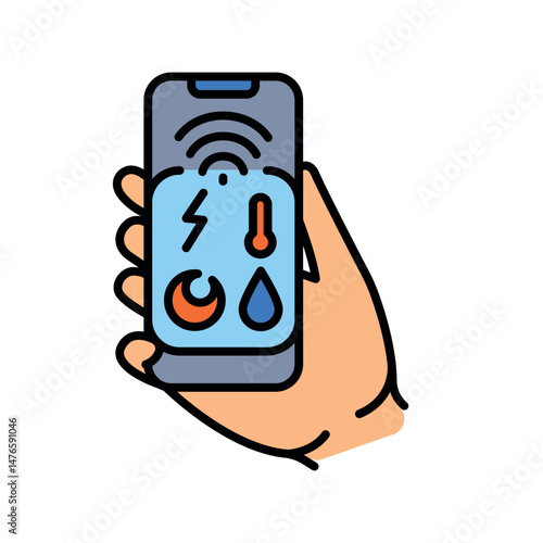 smart predicting utility color line icon.