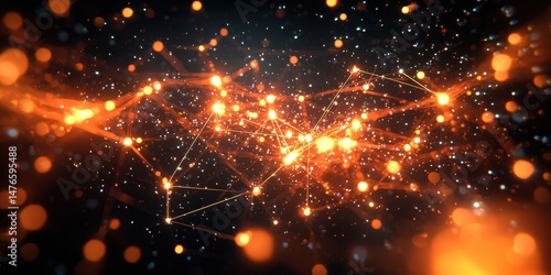 Quantum bits floating as glowing nodes in a matrix of uncertainty
