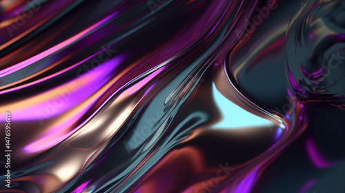 3D liquid chrome texture background