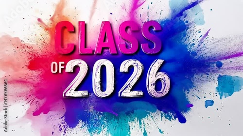 Colorful splash background with text for graduation year