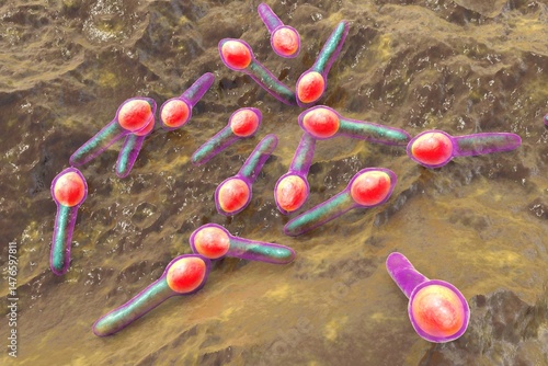 Canvas Print Clostridium botulinum, 3D illustration