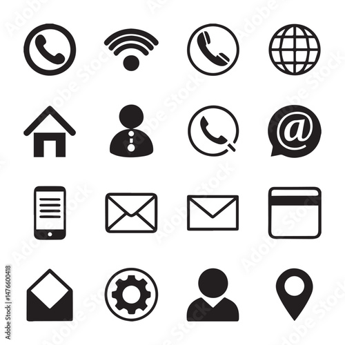 colorful contact icon design.