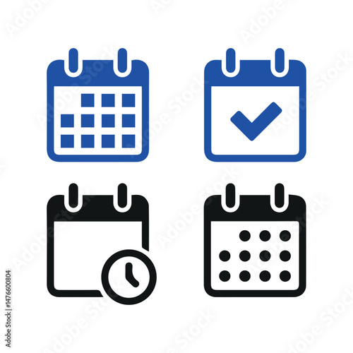 calendar icon set vector