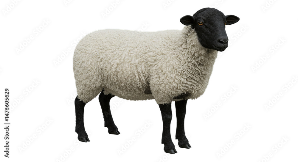 Fototapeta premium sheep isolated on white or transparent background PNG