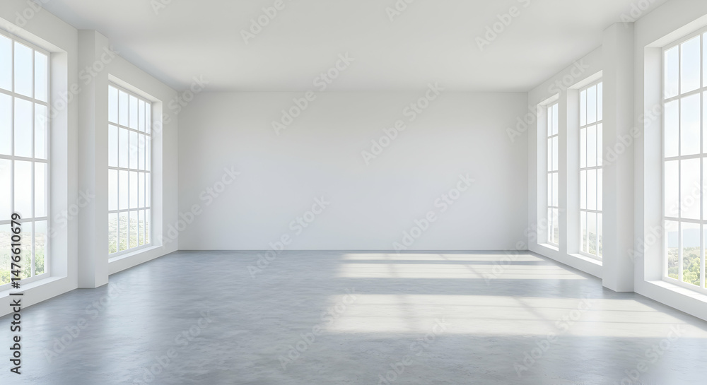 Spacious Modern Room with Large Windows and Natural Light Spacious Modern Room with Large Windows and Natural Light