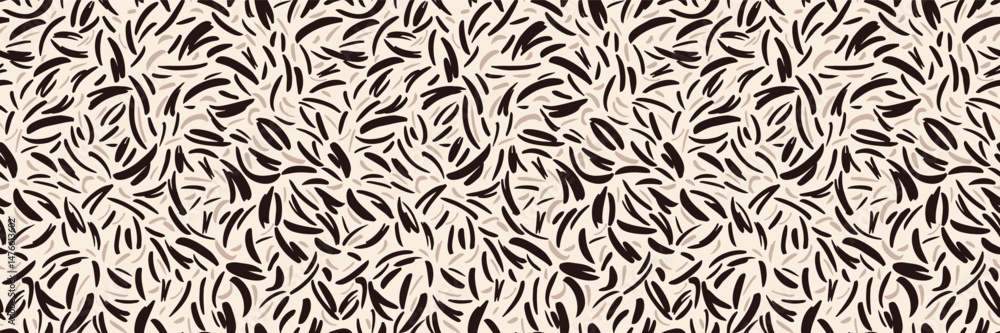 Seamless abstract pattern with light beige and black curved shapes resembling organic strokes. Plain minimalist print for fabric design, wrapping paper, home decor, packaging, Seamless abstract pattern with light beige and black curved shapes resembling organic strokes. Plain minimalist print for fabric design, wrapping paper, home decor, packaging,