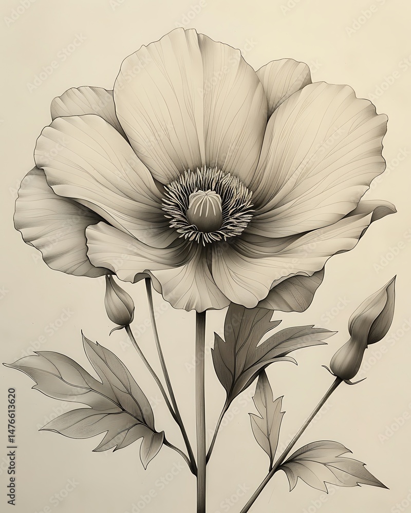 Stylized rose flower with detailed shading high resolution picture Stylized rose flower with detailed shading high resolution picture