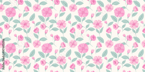 Pastel seamless pattern with abstract creative flowers and leaves. Summer cute floral print. Vector hand drawn. Ornament for designs, children textiles, notebook cover