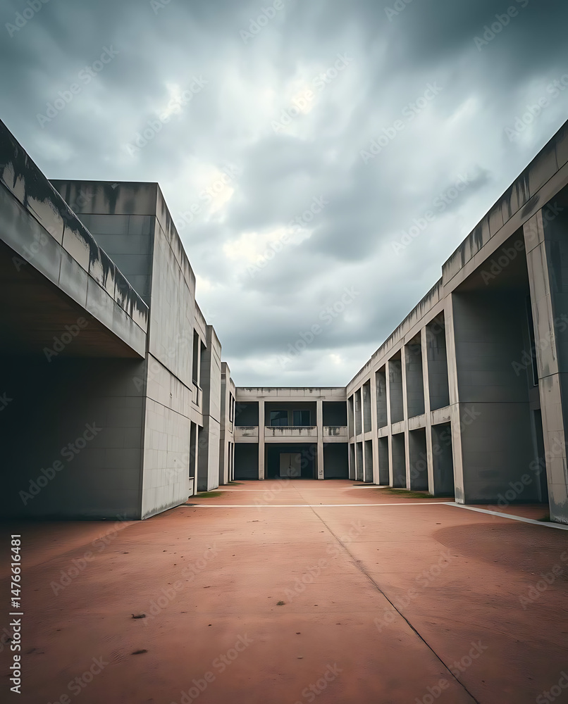 Obraz premium Deserted Brutalist University Campus