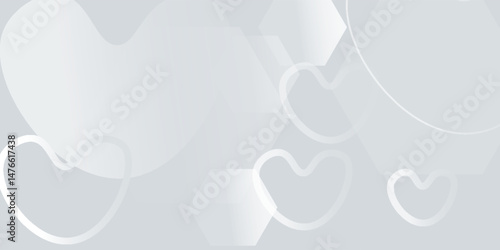 hexagon white geometric background with a symbol of true love.